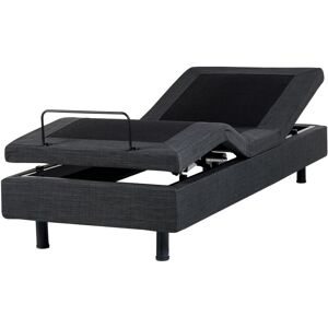 BELIANI Adjustable Bed without Headboard Fabric DUKE 80 x 200 cm (EU Small Single) Dark Grey