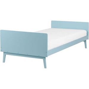 Beliani - Modern Wooden eu Single Bed Frame 3ft Pine Wood Slatted Base Light Blue Bonnac