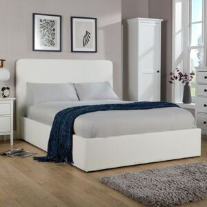HOME SOURCE Ottoman Double 4ft6 Storage Gas Lift Bed Boucle Upholstery Bedroom Furniture