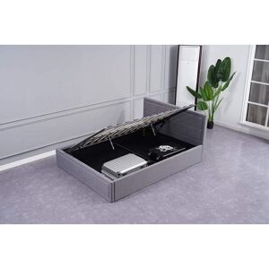 Kosy Koala - Ottoman Storage Bed Grey 4ft Small Double with 1 Mattress Wooden Fabric Bedroom