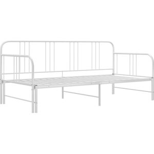 Pull-out Sofa Bed Frame without Mattress White Metal 90x200 cm Vidaxl