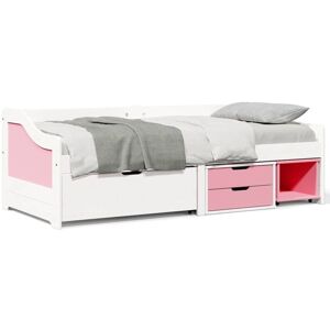 BONNEVIE Single Bed,Adult bed,Day Bed with 3 Drawers without Mattress irun White&Pink 90x200 cm VSVS288095