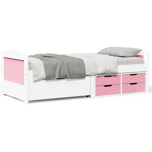 BONNEVIE Single Bed,Adult bed,Day Bed with 5 Drawers without Mattress irun White&Pink 90x200 cm VSVS522876