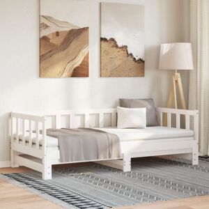 Bonnevie - Single Bed,Adult bed,Day Bed with Trundle without Mattress White 80x200 cm Solid Wood VSVS639967