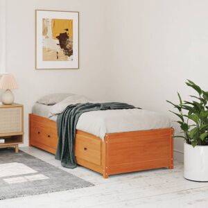BONNEVIE Single Bed,Adult bed,Day Bed without Mattress Wax Brown 75x190 cm Small Single Solid Wood Pine VSVS906220
