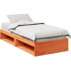 BONNEVIE Single Bed,Adult bed,Day Bed without Mattress Wax Brown 75x190 cm Solid Wood Pine VSVS527713