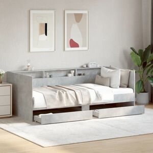 BONNEVIE Single Bed,Adult bed,Daybed with Drawers without Mattress Concrete Grey 90x190 cm Single VSVS572590