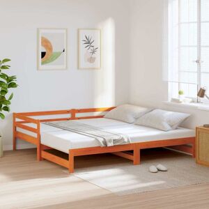 BONNEVIE Single Bed,Adult bed,Daybed with Trundle without Mattress Wax Brown 90x190 cm Single Solid Wood VSVS766238