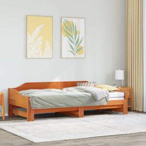 Bonnevie - Single Bed,Adult bed,Daybed with Trundle without Mattress Wax Brown 90x200 cm Solid Wood VSVS949636