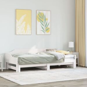 Bonnevie - Single Bed,Adult bed,Daybed with Trundle without Mattress White 90x200 cm Solid Wood VSVS662464