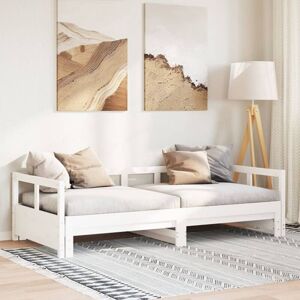 BONNEVIE Single Bed,Adult bed,Daybed without Mattress White 90x190 cm Solid Wood Pine VSVS585838