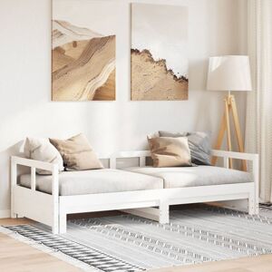 Bonnevie - Single Bed,Adult bed,Daybed without Mattress White 90x200 cm Solid Wood Pine VSVS482936