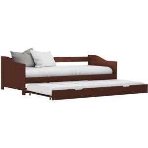 Bonnevie - Single Bed,Pull-out Sofa Bed Frame without Mattress Dark Brown 90x200 cm VSVS96988