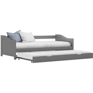 Bonnevie - Single Bed,Pull-out Sofa Bed Frame without Mattress Grey 90x200 cm VSVS83666