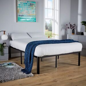 HOME SOURCE Small Double 4ft Black Metal Bed Frame Modern Home Living Bedroom Furniture