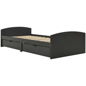 Bed Frame with 2 Drawers without Mattress Grey 90x200 cm vidaXL