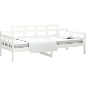 Day Bed without Mattress White Solid Wood Pine 80x200 cm Vidaxl