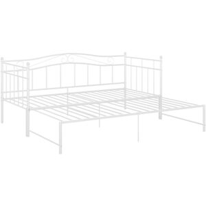 Pull-out Sofa Bed Frame without Mattress White Metal 90x200 cm vidaXL
