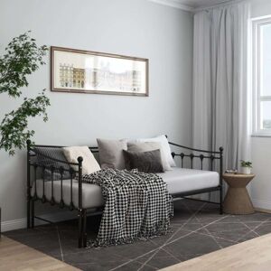 Pull-out Sofa Bed Frame without Mattress Black Metal 90x200 cm vidaXL