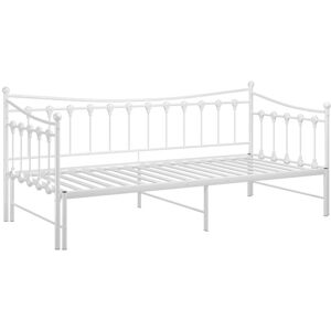 Pull-out Sofa Bed Frame without Mattress White Metal 90x200 cm Vidaxl