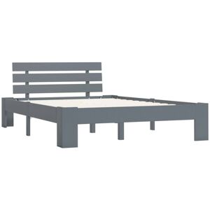 Vidaxl - Bed Frame without Mattress Grey Solid Pine Wood 140x200 cm Vidaxl - Bed Frame without Mattress Grey Solid Pine Wood 140x200 cm