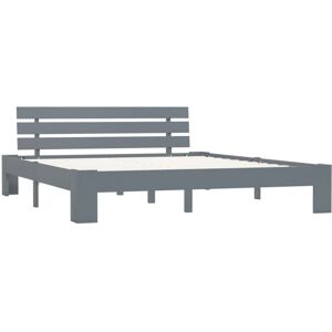 Vidaxl - Bed Frame without Mattress Grey Solid Pine Wood 180x200 cm Super King Vidaxl - Bed Frame without Mattress Grey Solid Pine Wood 180x200 cm Super King