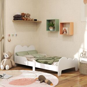 Cloud-Themed Toddler Bed with Safety Rails, 143.5 x 74.5 x 56cm - Aiyaplay Cloud-Themed Toddler Bed with Safety Rails, 143.5 x 74.5 x 56cm - Aiyaplay