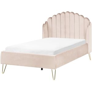 BELIANI Bed Fabric AMBILLOU 120 x 200 cm (EU Small Double) Light Beige BELIANI Bed Fabric AMBILLOU 120 x 200 cm (EU Small Double) Light Beige