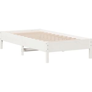 Bed Frame without Mattress White 90x190 cm Single Solid Wood Pine vidaXL Bed Frame without Mattress White 90x190 cm Single Solid Wood Pine vidaXL