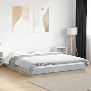 Bed Frame with led Lights without Mattress Concrete Grey 150x200cm Vidaxl Bed Frame with led Lights without Mattress Concrete Grey 150x200cm Vidaxl