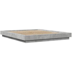Vidaxl - Bed Frame with led Lights without Mattress Concrete Grey 160x200cm Vidaxl - Bed Frame with led Lights without Mattress Concrete Grey 160x200cm
