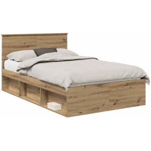 Bed Frame Artisian Oak 120 x 200 cm Solid Pine Wood vidaXL Bed Frame Artisian Oak 120 x 200 cm Solid Pine Wood vidaXL