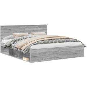 Bed Frame Grey Sonoma 180 x 200 cm Solid Pine Wood vidaXL Bed Frame Grey Sonoma 180 x 200 cm Solid Pine Wood vidaXL