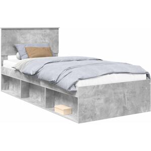 Bed Frame Concerte Grey 90 x 190 cm Solid Pine Wood vidaXL Bed Frame Concerte Grey 90 x 190 cm Solid Pine Wood vidaXL