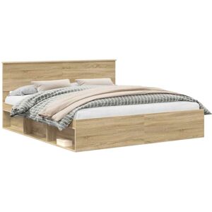 Bed Frame with Headboard Sonoma 180 x 200 cm Solid Pine Wood vidaXL Bed Frame with Headboard Sonoma 180 x 200 cm Solid Pine Wood vidaXL