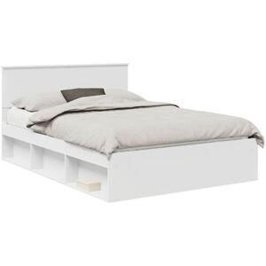 Bed Frame with Headboard White 140 x 200 cm Solid Pine Wood vidaXL Bed Frame with Headboard White 140 x 200 cm Solid Pine Wood vidaXL