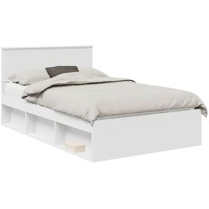 Bed Frame with Headboard White 120 x 190 cm Solid Pine Wood vidaXL Bed Frame with Headboard White 120 x 190 cm Solid Pine Wood vidaXL