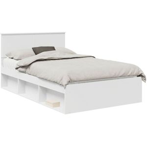 Bed Frame with Headboard White 120 x 200 cm Solid Pine Wood vidaXL Bed Frame with Headboard White 120 x 200 cm Solid Pine Wood vidaXL