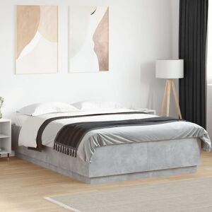 Vidaxl - Bed Frame without Mattress Concrete Grey 150x200 cm King Size Vidaxl - Bed Frame without Mattress Concrete Grey 150x200 cm King Size