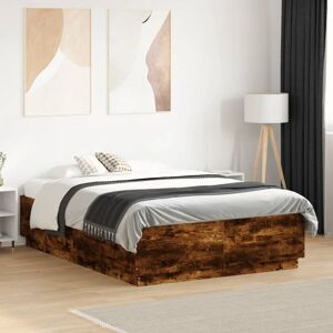 Vidaxl - Bed Frame without Mattress Smoked Oak 120x190 cm Small Double Vidaxl - Bed Frame without Mattress Smoked Oak 120x190 cm Small Double