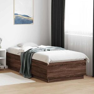 Bed Frame without Mattress Brown Oak 100x200 cm Vidaxl Bed Frame without Mattress Brown Oak 100x200 cm Vidaxl