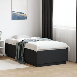 Bed Frame without Mattress Black 90x190 cm Single vidaXL Bed Frame without Mattress Black 90x190 cm Single vidaXL