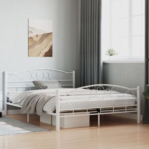 vidaXL White Metal Bed Frame 140x200 cm - Bed Frame vidaXL White Metal Bed Frame 140x200 cm - Bed Frame