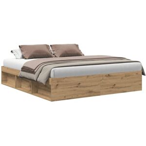 Vidaxl - Bed Frame without Mattress Artisan Oak 180x200cm Super King Engineered Wood Vidaxl - Bed Frame without Mattress Artisan Oak 180x200cm Super King Engineered Wood