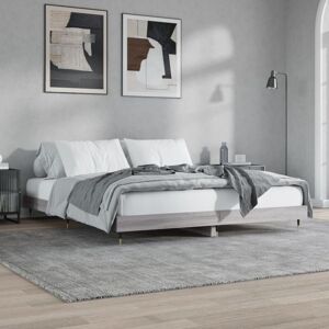 Bed Frame without Mattress Grey Sonoma 160x200 cm Engineered Wood Vidaxl Bed Frame without Mattress Grey Sonoma 160x200 cm Engineered Wood Vidaxl