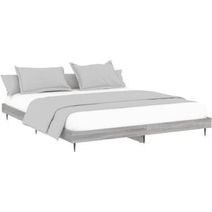 Bed Frame without Mattress Grey Sonoma 120x200 cm Engineered Wood Vidaxl Bed Frame without Mattress Grey Sonoma 120x200 cm Engineered Wood Vidaxl