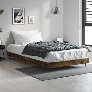 Bed Frame without Mattress Smoked Oak 100x200 cm Engineered Wood Vidaxl Bed Frame without Mattress Smoked Oak 100x200 cm Engineered Wood Vidaxl