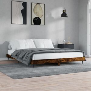 Bed Frame without Mattress Smoked Oak 120x200 cm Engineered Wood Vidaxl Bed Frame without Mattress Smoked Oak 120x200 cm Engineered Wood Vidaxl