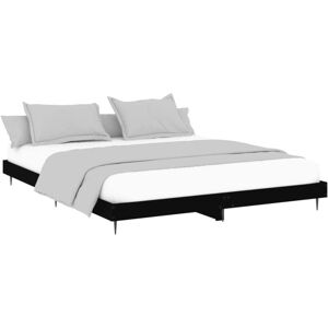 Bed Frame without Mattress Black 160x200 cm Engineered Wood Vidaxl Bed Frame without Mattress Black 160x200 cm Engineered Wood Vidaxl