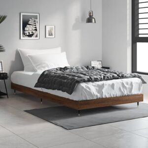 Bed Frame without Mattress Brown Oak 100x200 cm Engineered Wood Vidaxl Bed Frame without Mattress Brown Oak 100x200 cm Engineered Wood Vidaxl